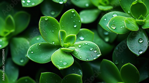 Close-up of succulent plants. Botanical background