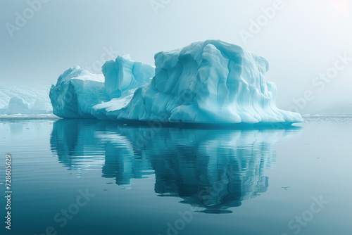 Glacier Lagoon in Iceland. Background image. Created with Generative AI technology