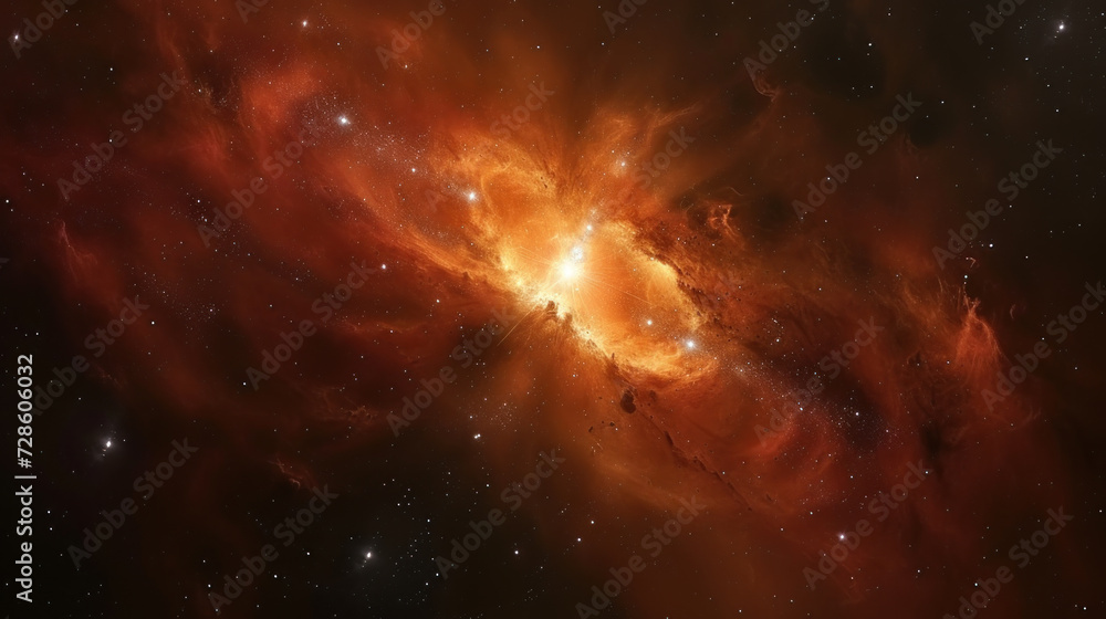 Galaxy, nebula, star forming region in deep space