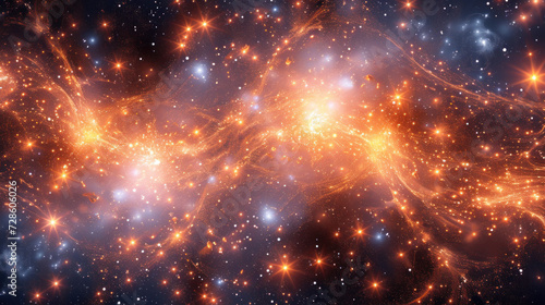 Web of distant stars and galaxies in the deep space