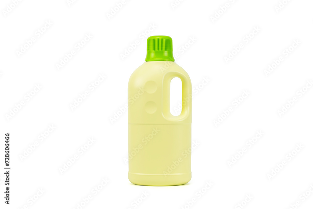 Yellow plastic bottle with cleaning liquid isolated on white background with clipping path. Yellow plastic bottle with cleaning liquid isolated on white background with clipping path.