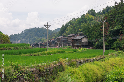 Landscape in Zhaoxing Dong village Guizhou China. photo