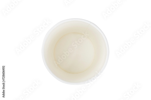 Top view of empty paper cup isolated on white background with clipping path.