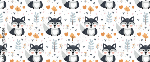 PATRON VECTORIAL INFANTIL SOBRE UN MAPACHE FONDO BLANCO 