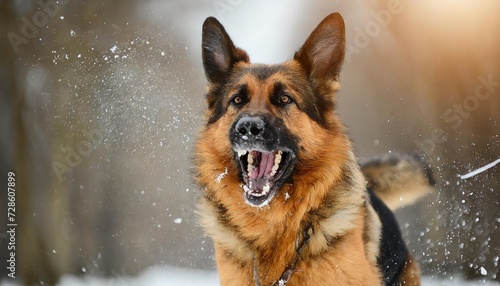 angry dangerous shepherd dog protection barking attacks