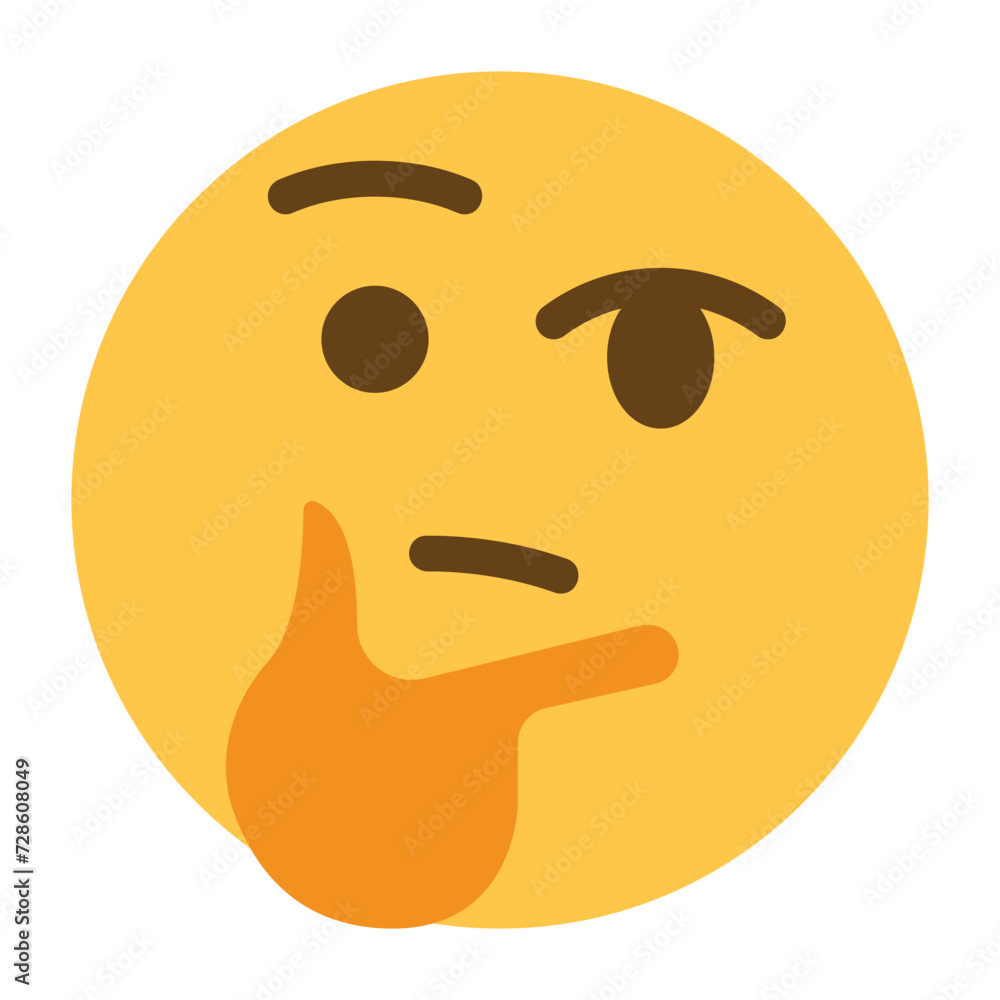 Fototapeta premium Thinking face emoji icon