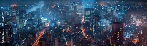 Wallpaper Mural digital modern city with high speed fiber network coverage, abstract futuristic concept of big data technology. AI generated illustration Torontodigital.ca