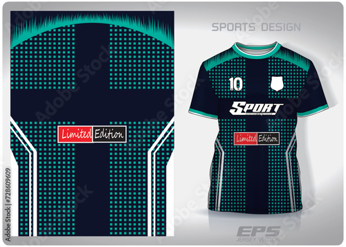 Vector sports shirt background image.mint green square polka dot pattern design, illustration, textile background for sports t-shirt, football jersey shirt.eps