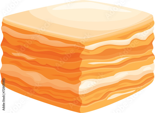 Cream cake icon cartoon vector. Napoleon dessert. Paris cuisine food