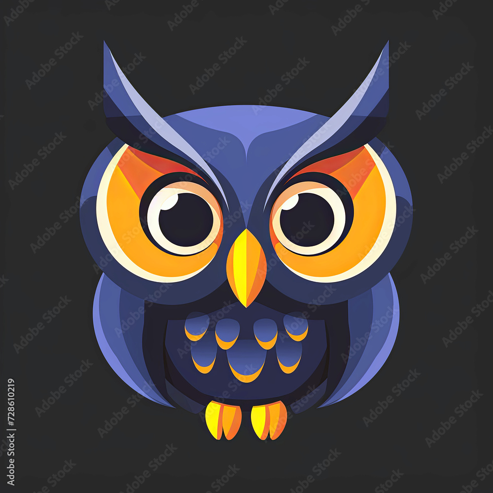 Obraz premium Colorful owl logo vector style graphics. 