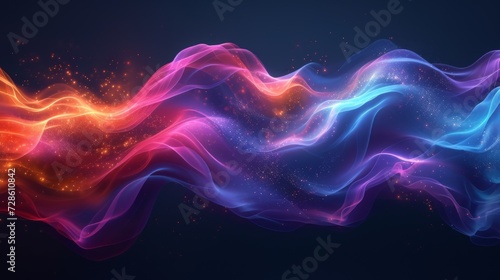 Vibrant Light Wave Against Dark Background