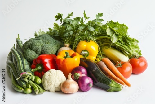 Assorted Vegetables on White Background