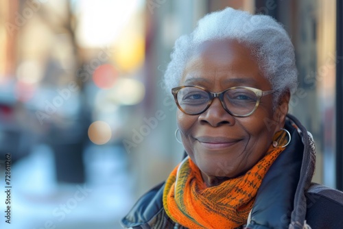 Older Woman Wearing Glasses and Scarf