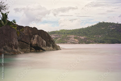 30 second long exposure of port glaud beach, Mahe Seychelles photo