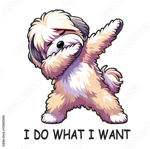 Dabbing Havanese Dog T-shirt Design Illustration Vector
