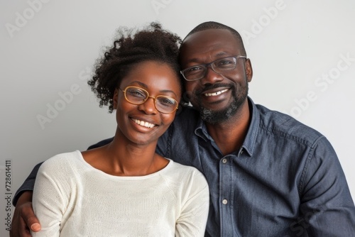 Smiling Man and Woman Looking at the Camera