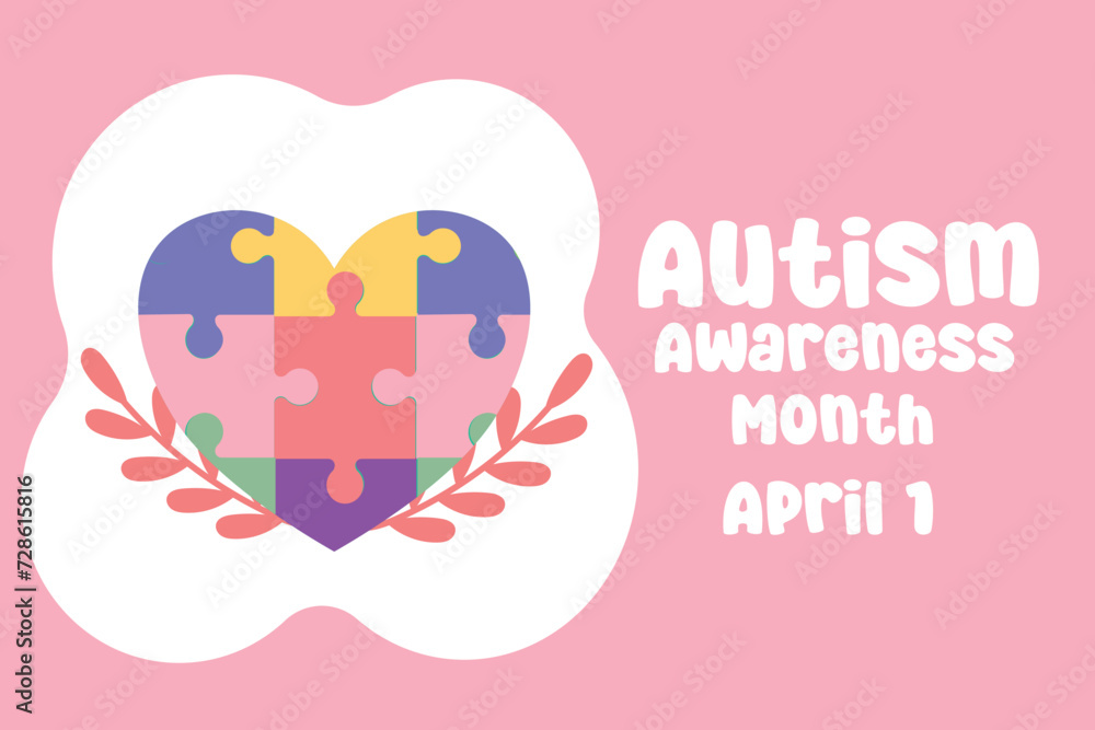 vector graphic of Autism Awareness Month ideal for Autism Awareness Month celebration. vector graphic of Autism Awareness Month ideal for Autism Awareness Month celebration.