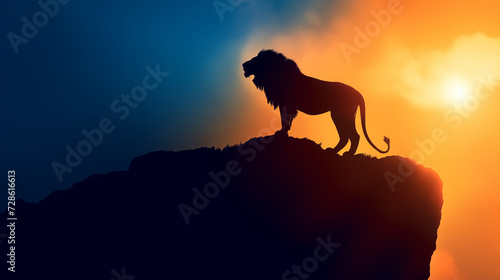 Regal Silhouette: Lion at Dusk for World Wildlife Day