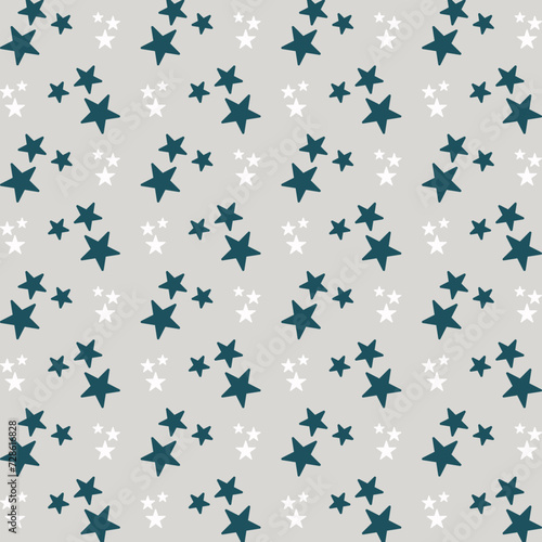 Stars icon blue repeating trendy pattern colorful vector illustration background