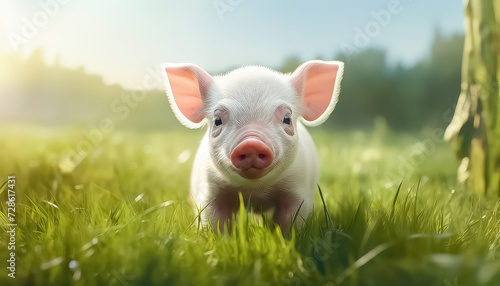 Little piglet in free range on an eco farm © terra.incognita