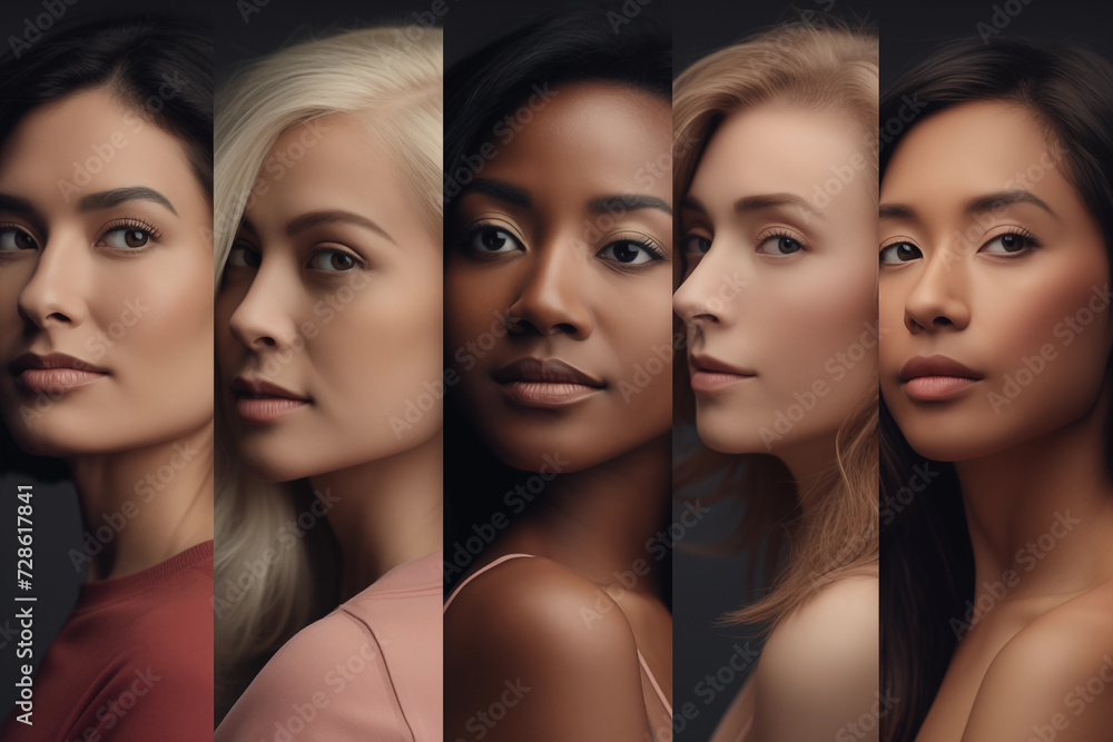 Women's day, Faces of women in various professions Who is smiling happily and confident in himself Women's day, Faces of women in various professions Who is smiling happily and confident in himself