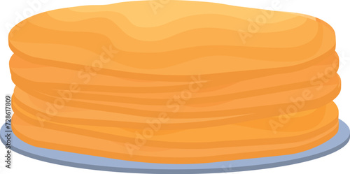 Big stack pancakes icon cartoon vector. Bakery fabric. Home made food