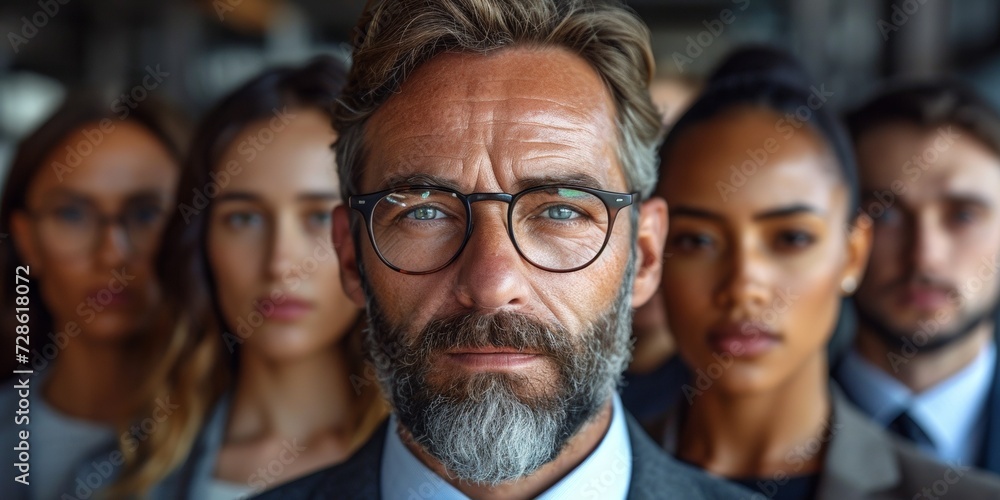 Confident businessman in a modern office, embodying professional leadership and success in the corporate world. Confident businessman in a modern office, embodying professional leadership and success in the corporate world.