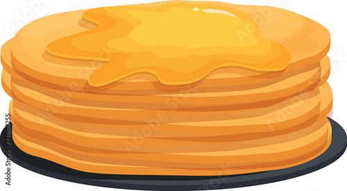 Cooking pancakes icon cartoon vector. Holiday table menu. Breakfast art