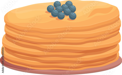 Blueberry pancakes icon cartoon vector. Cooking food. Family kitchen