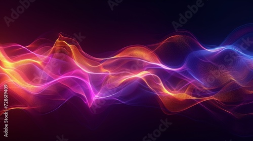 Wallpaper Mural An electrifying neon wave, reminiscent of sound waves in a digital symphony Torontodigital.ca