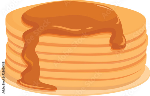Fabric pancakes icon cartoon vector. Stack cooking. Menu breakfast