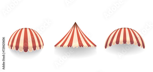 Elegant Realistic 3d Vector Striped Store Awnings Add Vibrancy And Depth To Facades, Combining Style And Functionality