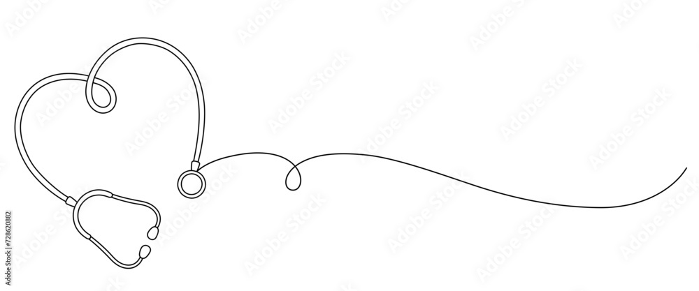 stethoscope line art style. World Health Day stethoscope line art style. World Health Day