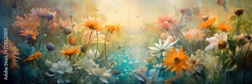 A Colorful Abstract Of A Garden In Bloom, Background Image, Background For Banner, HD © ACE STEEL D