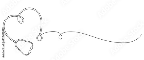 stethoscope line art style. World Health Day