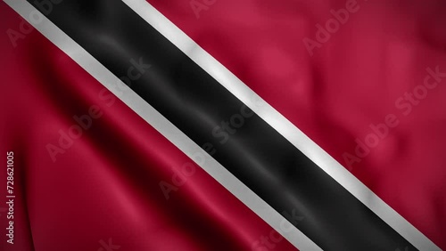 Trinidad and Tobago waving flag, Flag of Trinidad and Tobago Animation, Trinidadian and Tobagonian Flag Closeup, 4k Trinidadian and Tobagonian Flag Waving Animation photo
