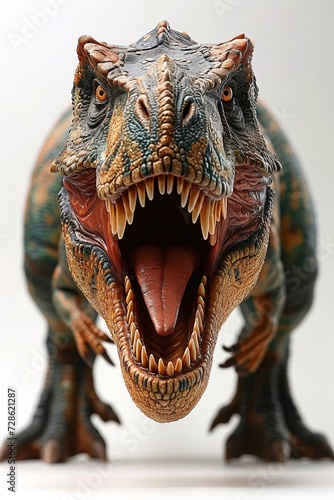 Monstrous Tyrannosaurus  a fierce ancient predator with sharp claws  evokes prehistoric horror in isolation.