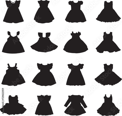 Baby Girls Dress Silhouette Vector Art1