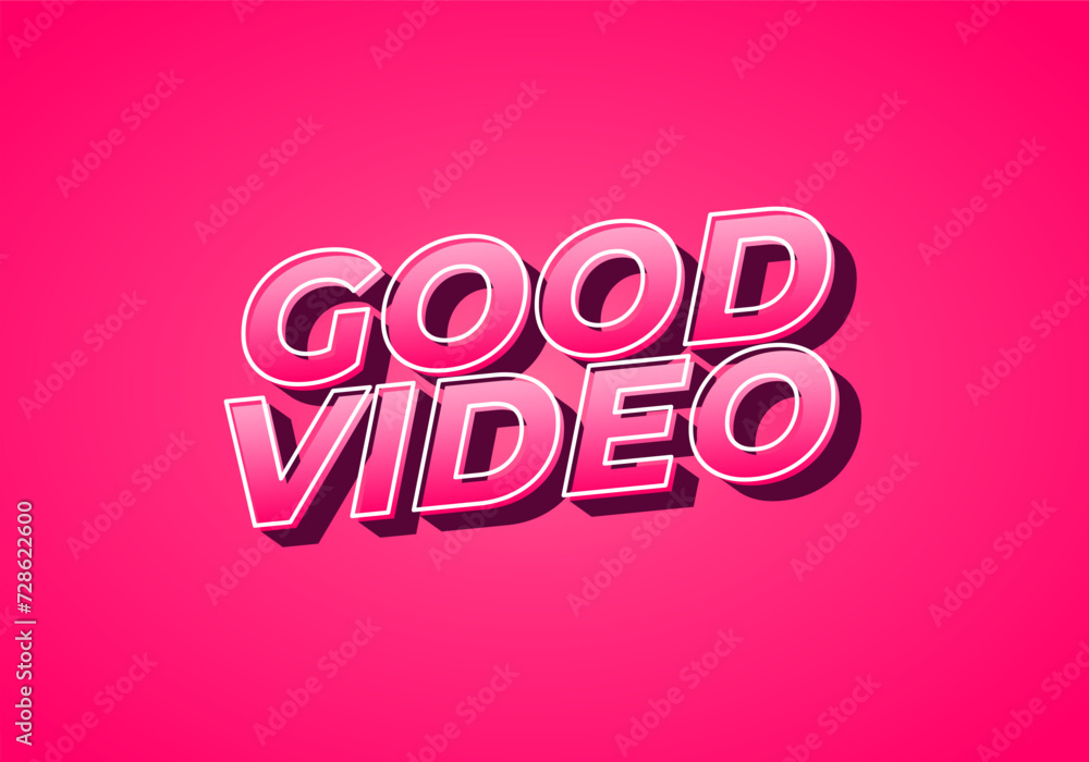 Good video. Text effect in eye catching color with 3D look effect