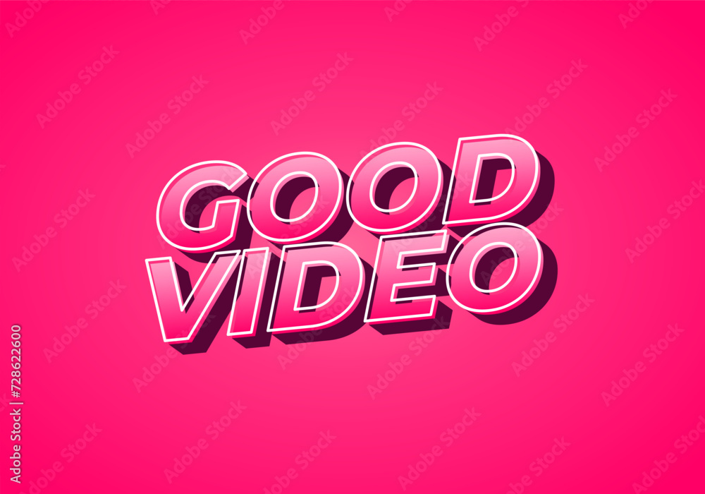 Good video. Text effect in eye catching color with 3D look effect Good video. Text effect in eye catching color with 3D look effect