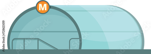 Metro subway entrance icon cartoon vector. City transport. Exit service