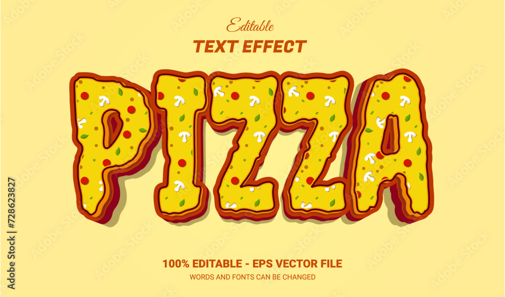 pizza editable text effect pizza editable text effect