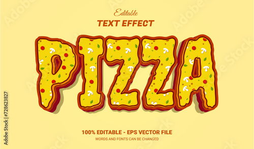 pizza editable text effect