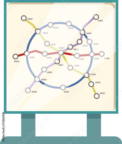Subway metro map icon cartoon vector. Exit service. Help city transport