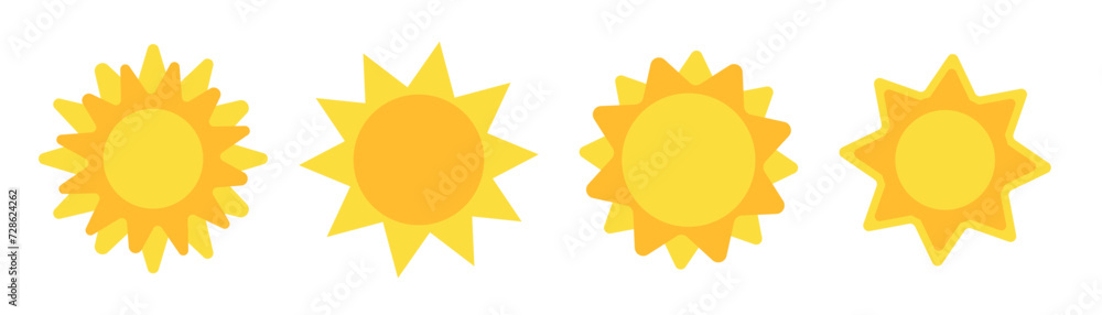 a set of cute vector images of the Sun. a set of cute vector images of the Sun.