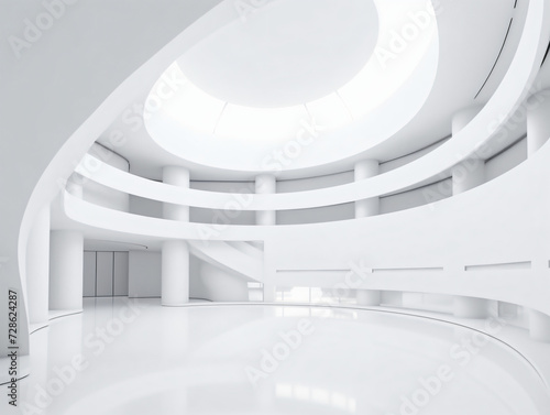 White Architecture Circular Background Modern Building