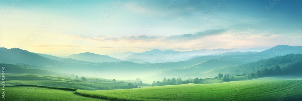 A Peaceful Countryside Morning Gradient, Background Image, Background For Banner, HD A Peaceful Countryside Morning Gradient, Background Image, Background For Banner, HD