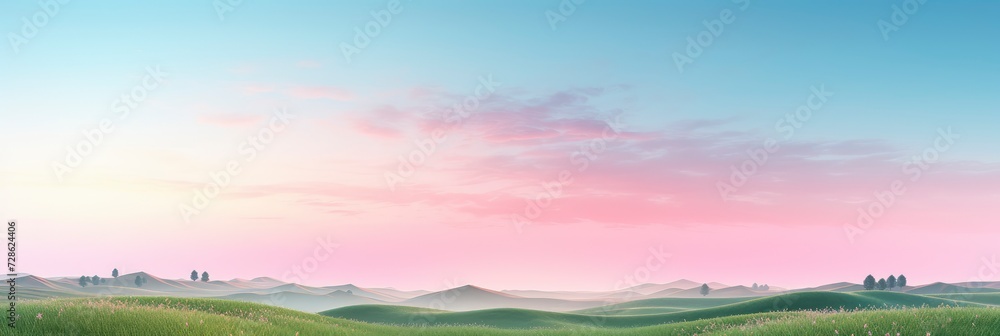 A Peaceful Countryside Morning Gradient, Background Image, Background For Banner, HD