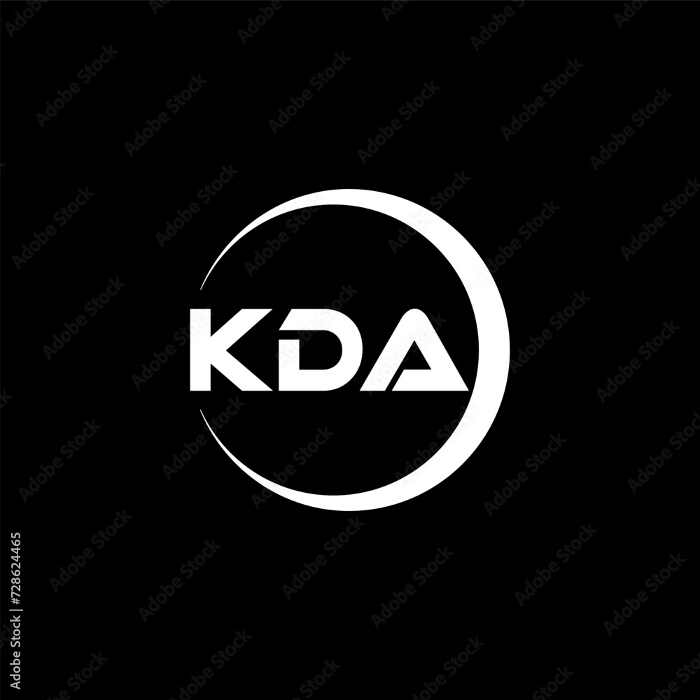 KDA letter logo design with black background in illustrator, cube logo, vector logo, modern alphabet font overlap style. calligraphy designs for logo, Poster, Invitation, etc. KDA letter logo design with black background in illustrator, cube logo, vector logo, modern alphabet font overlap style. calligraphy designs for logo, Poster, Invitation, etc.