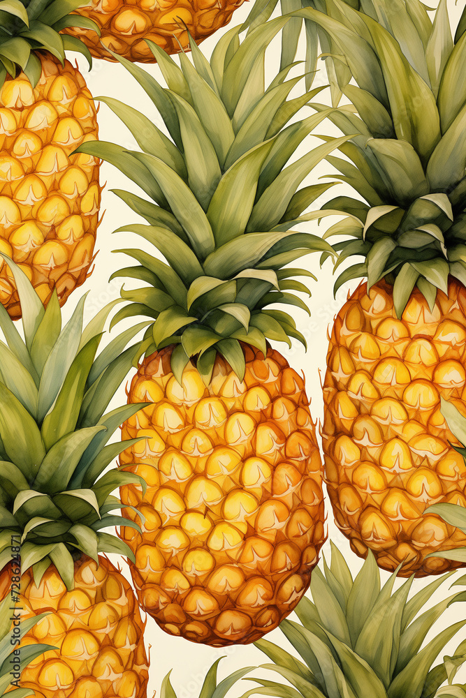 a pineapple pattern with a white background a pineapple pattern with a white background